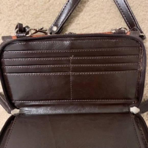 Brighton Light Brown Croc Embossed Structured Purse Organizer Leather - Picture 9 of 10